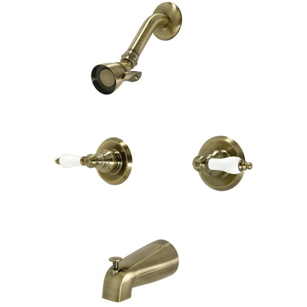 Kingston Brass KB243PLAB Tub and Shower Faucet, Antique Brass KB243PLAB